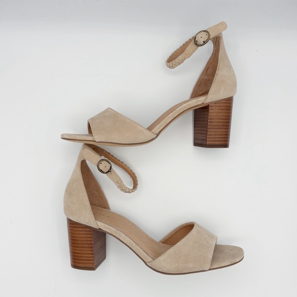 Soludos Hazel Suede Heels Sz 9.5 Sand/Tan Summer Neutral NEW NWOB - Picture 8 of 10